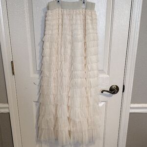 Elegant Cream Tiered Skirt